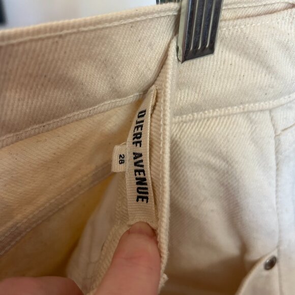 Djerf Avenue Cream Relaxed Jeans 28 - Picture 4 of 6